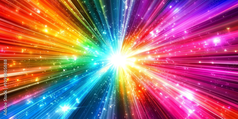 Obraz premium multicolor rays, AI generated