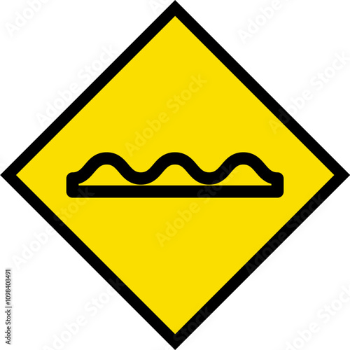 Abstract geometric yellow zigzag speed breaker road traffic signal icon design 