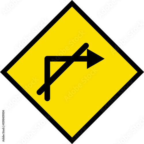 Abstract geometric yellow no right turn road traffic signal icon design 