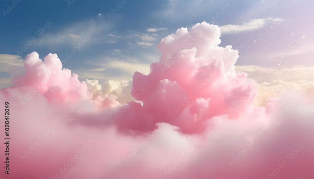 Pink Clouds in the Sky: Dreamy Cotton Candy Fantasy Background ...