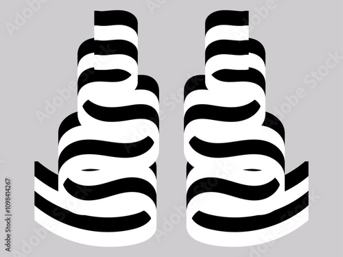 abstract hand-drawn black-and-white geometric dynamic tree shape