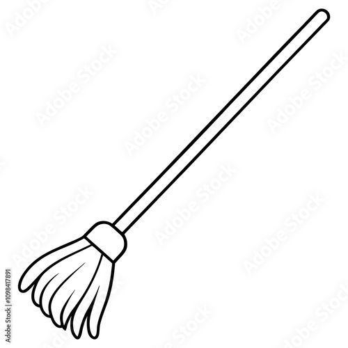 Mop Brush Cleaning Tool Vector.