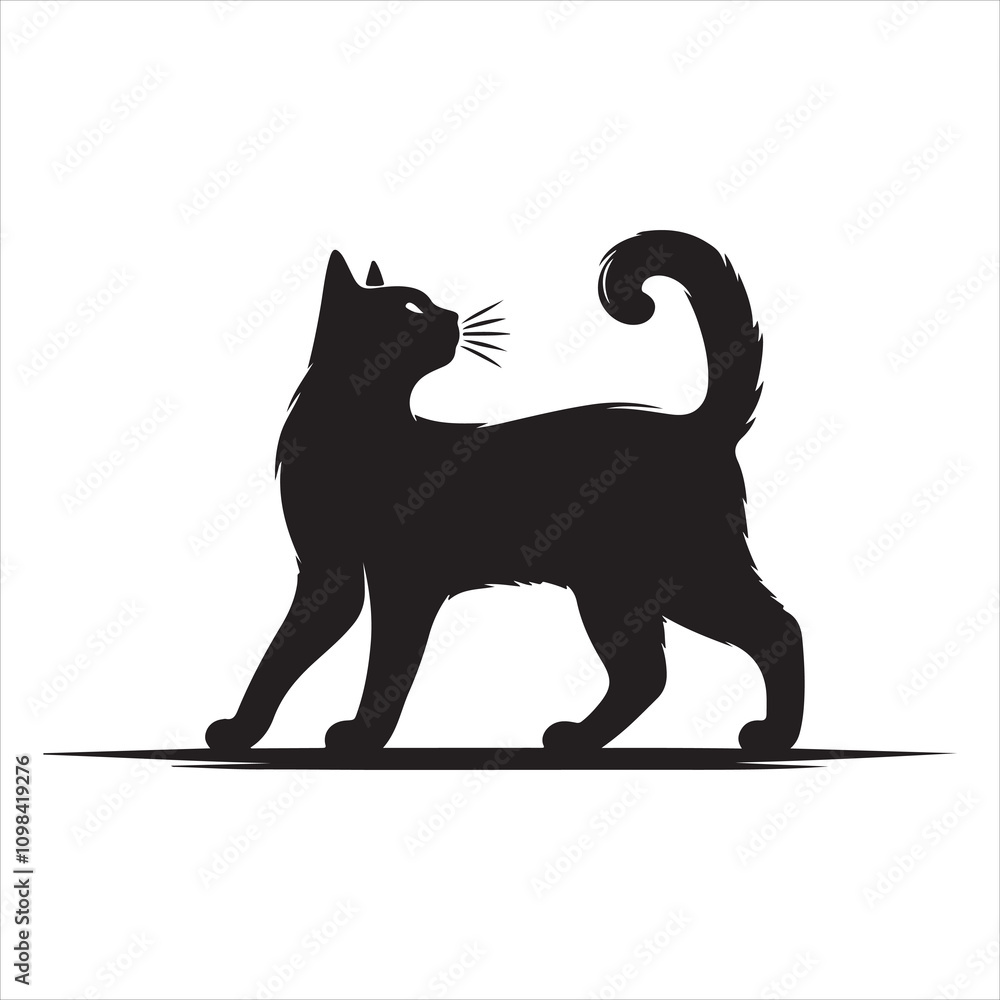 Obraz premium black cat silhouette