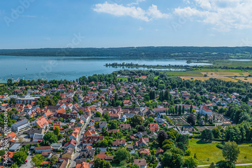 Blick auf Dießen am Ammersee und das Ammertal im oberbayerischen Alpenvorland photo