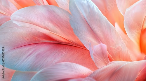 Wallpaper Mural A close-up of delicate flower petals, showcasing soft pink and coral hues with intricate textures and patterns, evoking a sense of beauty and tranquility. Torontodigital.ca