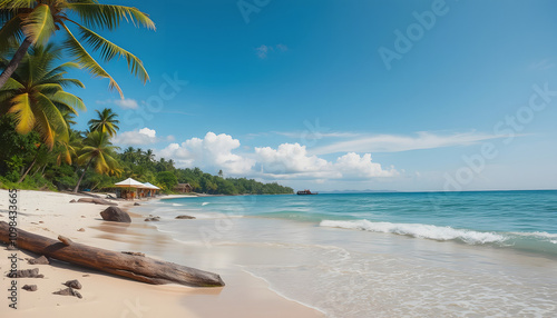 Carefree and freedom at beach isolated highlighted by white, png photo