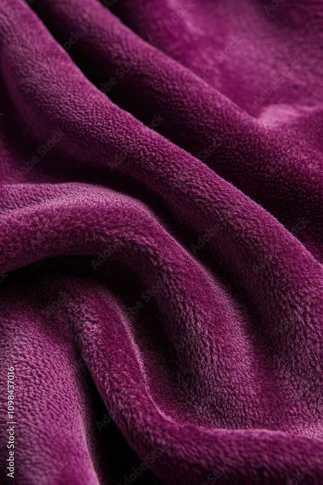 Fototapeta premium Rich purple velvet fabric with soft folds.