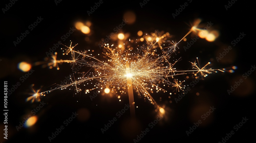 Obraz premium Bright fireworks with a New Year's celebration