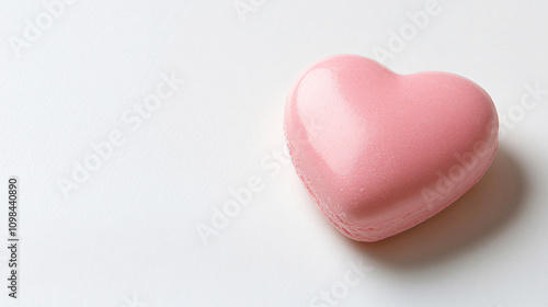 Pink heart on a white background symbolizing love, affection, and romance, perfect for valentine's day or romantic concepts