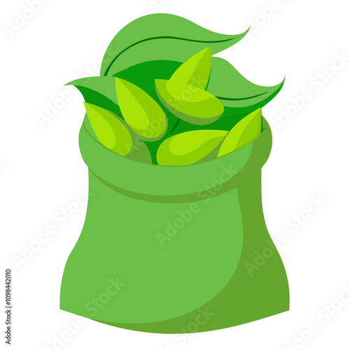 green beans in a bag clipart cartoon Illustration drawing