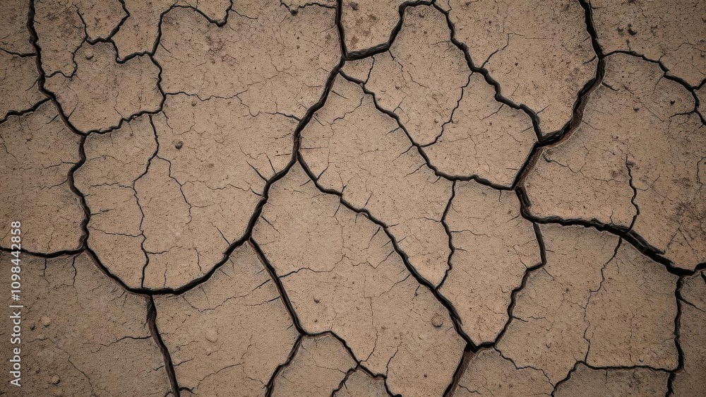 Fototapeta premium Cracked and gritty dirt textured background with rough surface, brown, texture