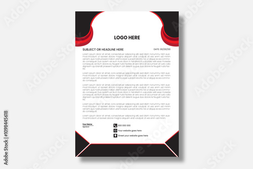 Business style letterhead template design. photo