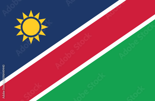 Vector Namibia National Flag icon. Flag design of Namibia.