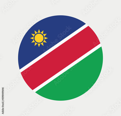 Free Download Vector Namibia National Flag icon. Round flag of Namibia on white Background. - GFXLoad