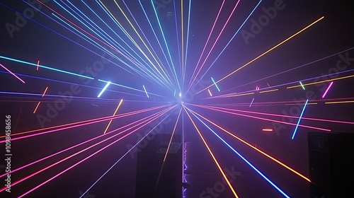 Vibrant Light Effects from Laser Show with Colorful Beams photo