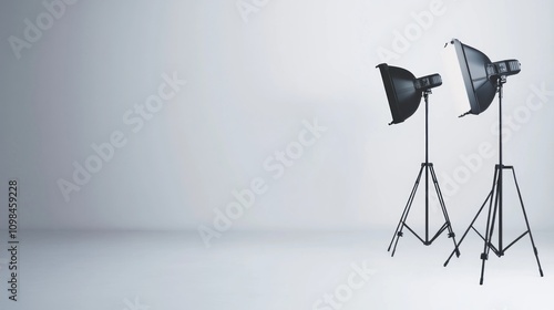 Studio Photography Setup with Two Lights photo