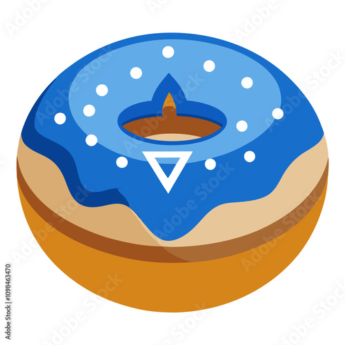 hanukkah donut dessert clipart cartoon Illustration drawing