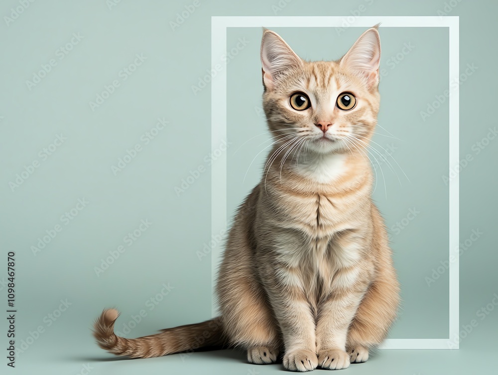 Obraz premium Adorable ginger kitten, studio shot