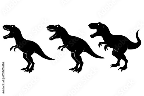 Dinosaur animal vector silhouette.