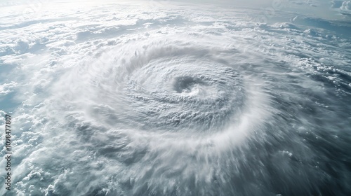 Swirling Vortex of Intense Weather Phenomenon on Stormy Seas photo