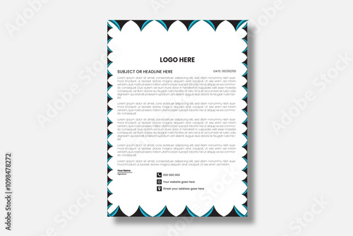 Abstract Corporate Business Style Letterhead Design Vector Template.