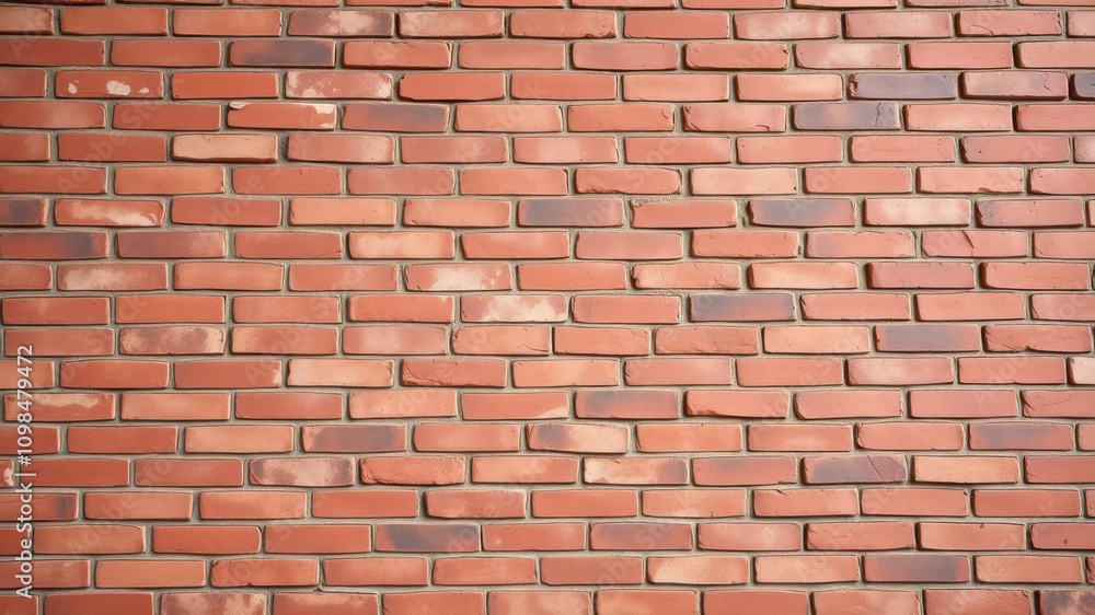Obraz premium Rustic red brick wall with rough texture perfect for backgrounds or design elements, pattern, exterior