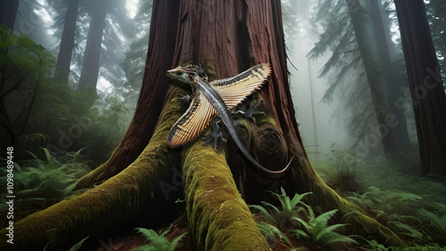 Coelurosauravus In a Permian Forest