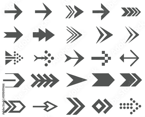 set of flat direction arrows pack of Arrows set icons arrow symbols and arrow sign vector collection arrow cursor modern simple arrows play button.