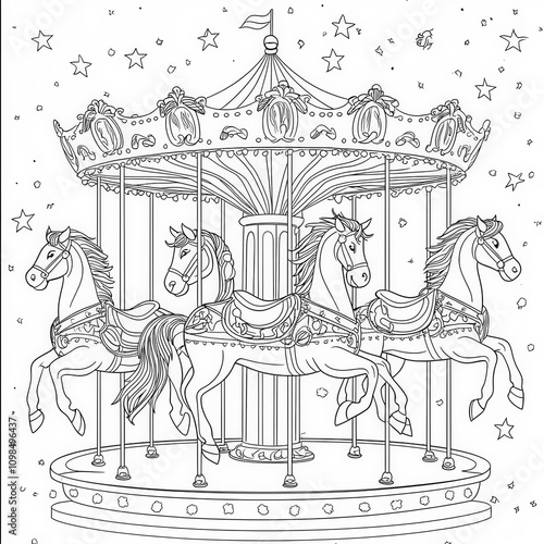 A charming carousel with an...