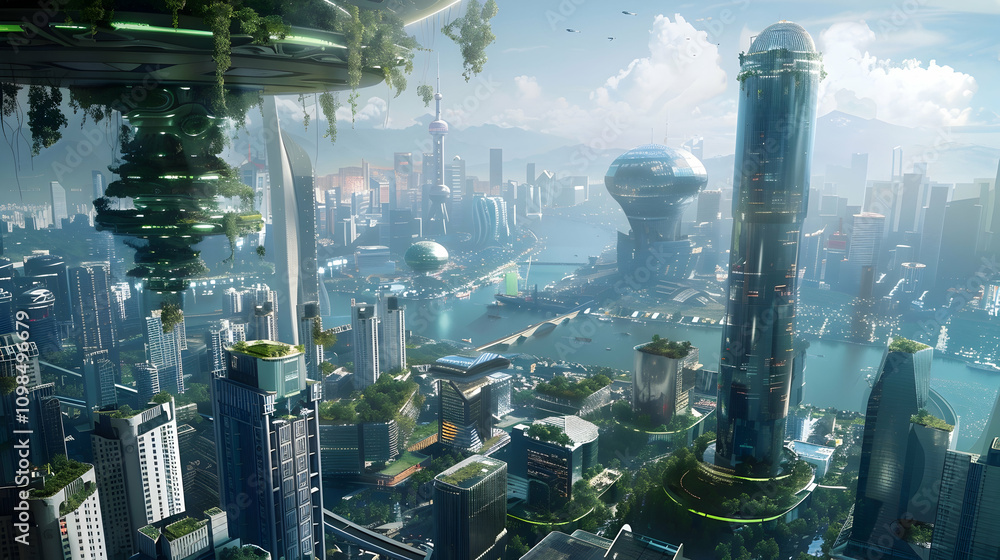 Naklejka premium architecture cityscape business sky view