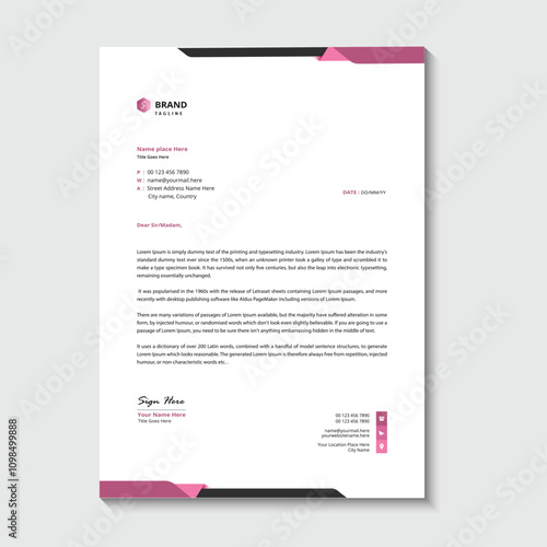 Professional and modern corporate letterhead photo