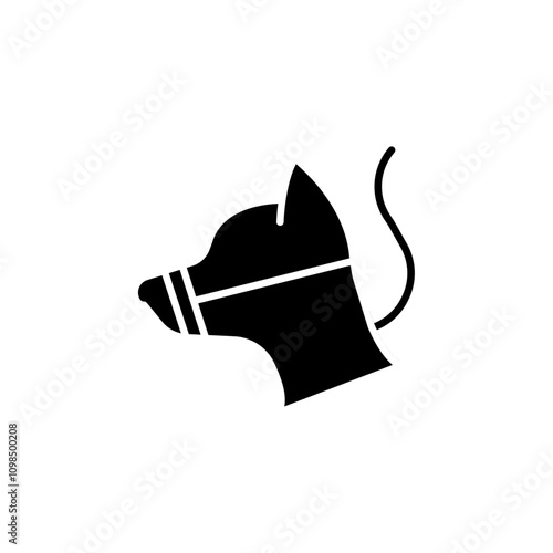 Dog muzzle icon black and white vector outline sign