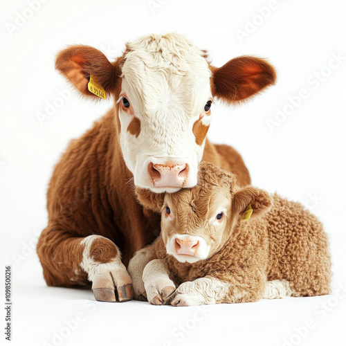 Cow Calf Isolated