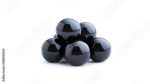 Pile of Black Tapioca Boba Pearls Isolated