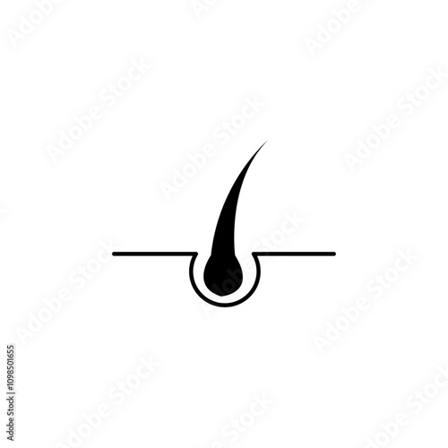 hair transplant icon black and white vector outline sign