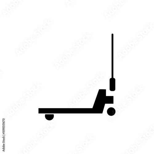 Hand pallet jack icon black and white vector outline sign