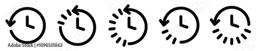 Clock icons indicating time concepts. Editable stroke.