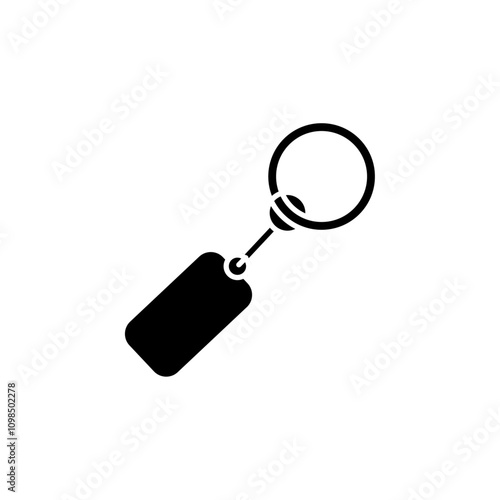 Key Chain Icon black and white vector outline sign