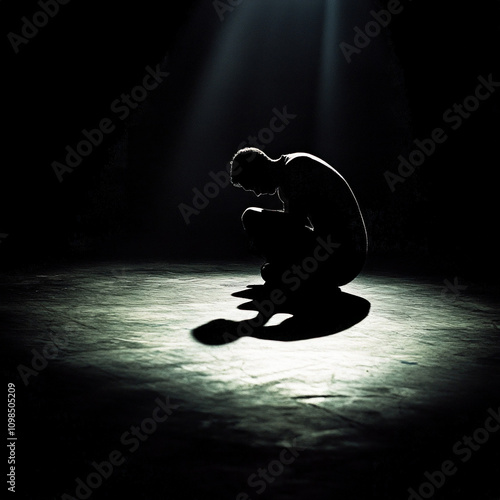Sitting Sad Isolated