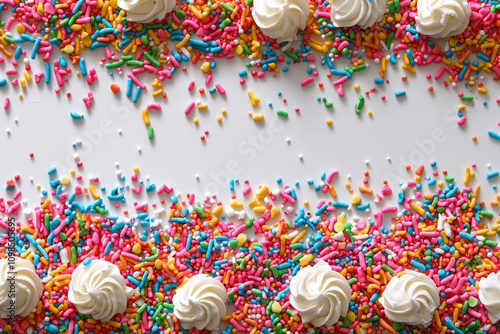 sprinkles on white background