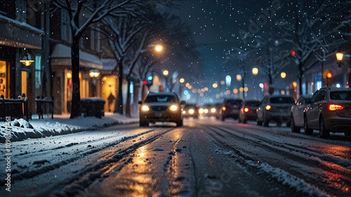 Travel to the winter forest with car
