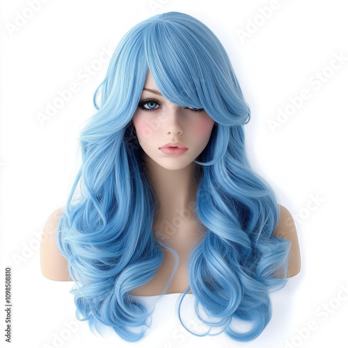 Blue Wig Isolated