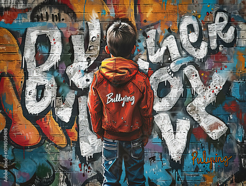 Cyber Bullying text illustr...