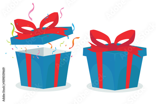 Gift box icon. Gifts and presents for holiday celebration and special sales offer. birthday celebration, special give away pack Isolated birthday or anniversary box with wrapping paper and ribbon bow