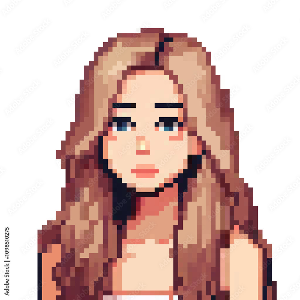 Obraz premium Pixel art woman portrait 