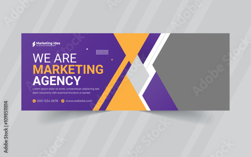Digital marketing agency and corporate facebook cover or linkedin banner template
