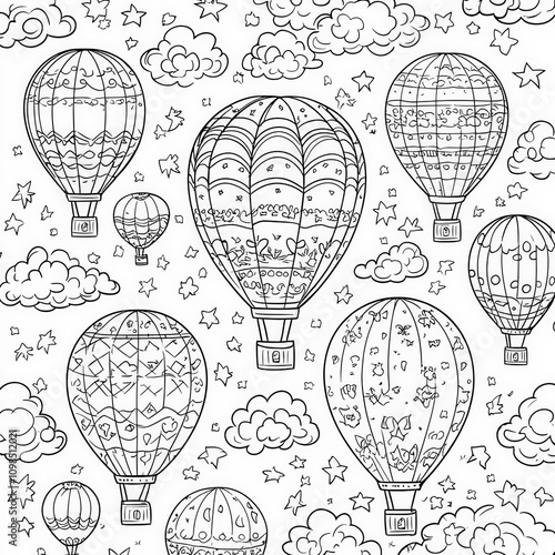 A colorful hot air balloon ...
