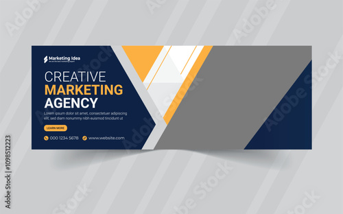 Digital marketing agency and corporate facebook cover or linkedin banner template
