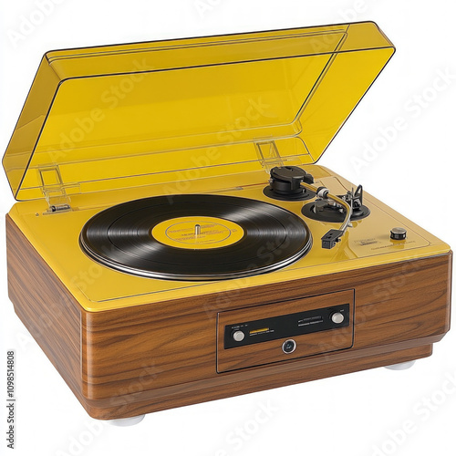 Vintage Record Player Isolated
