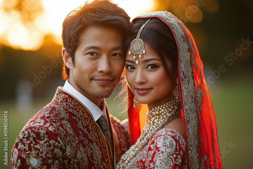 Asian Bride And Groom